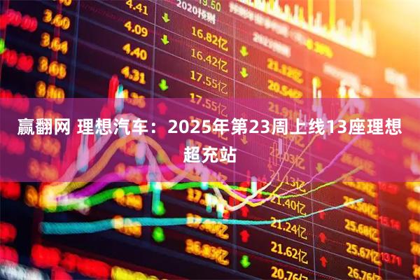 赢翻网 理想汽车：2025年第23周上线13座理想超充站
