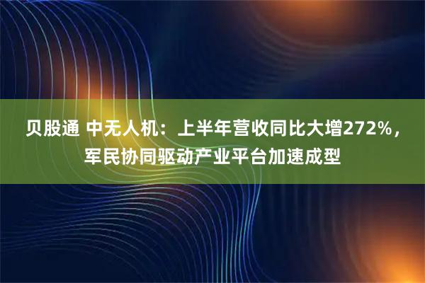 贝股通 中无人机：上半年营收同比大增272%，军民协同驱动产业平台加速成型